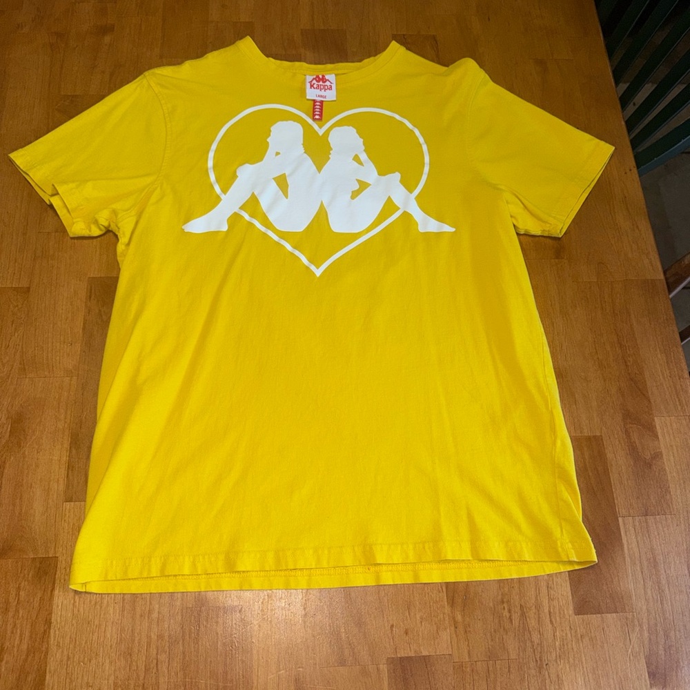 Kappa Yellow Tee with White Heart Logo